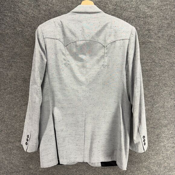 Pagano West Blazer Men 44 Gray Button Up Collared Long Sleeve Tailored Apparel - Picture 2 of 7